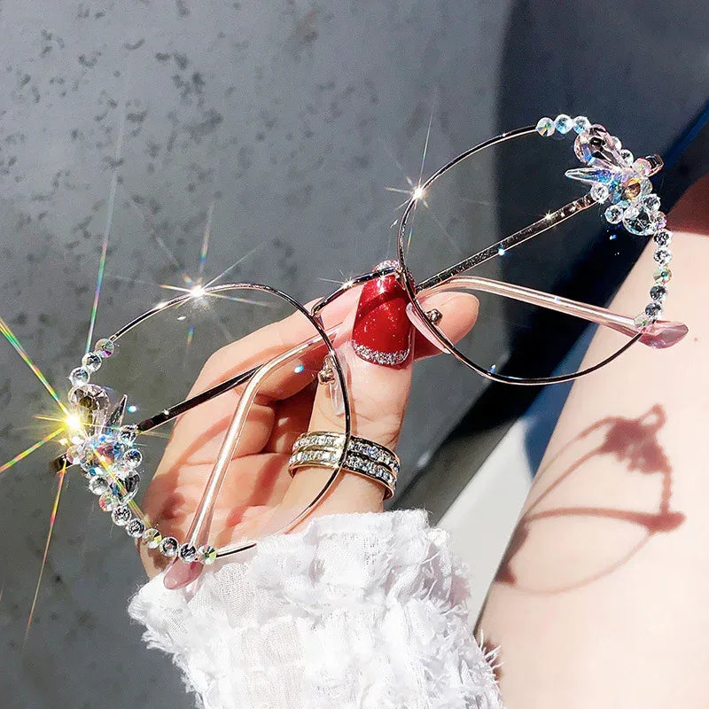 new-rhinestone-anti-blue-light-glasses - Viexta