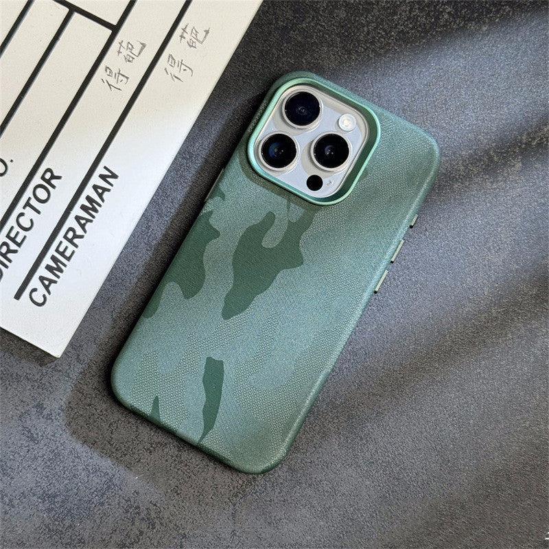 Camouflage Leather Magnetic iPhone Case - Viexta