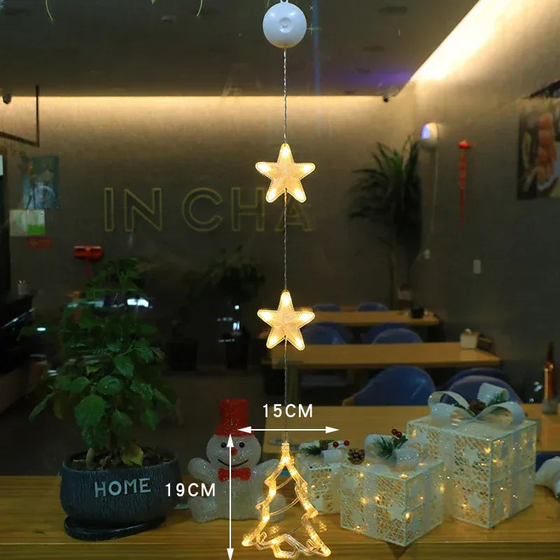 Christmas 3pcs LED Light Star Xmas Tree Hanging - Viexta