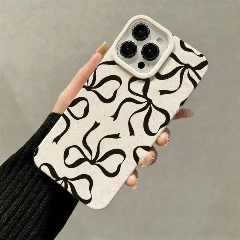 Stylish Black Bow iPhone Case - Viexta
