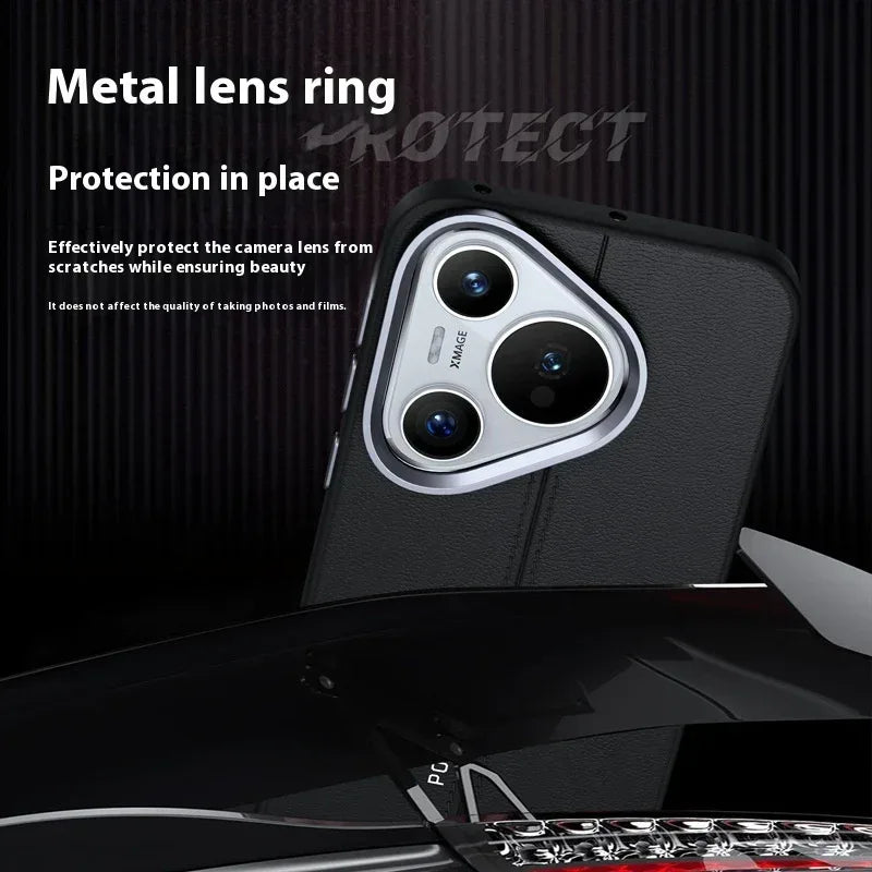 business-leather-magnetic-iphone-case-with-metal-button - Viexta