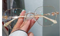 champagne-gold-frameless-polygon-anti-blue-glasses - Viexta