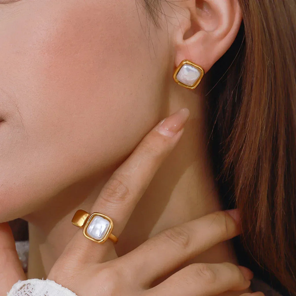 Stainless Steel Pearl Ring - Viexta