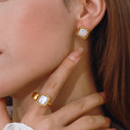 Stainless Steel Pearl Ring