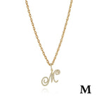 26 Letter Zircon 18k Gold Necklace