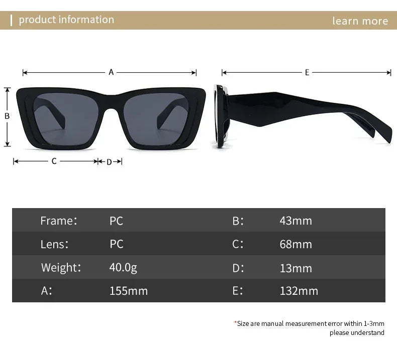 New Women's Fashion Large Frame Square Sunglasses - Viexta