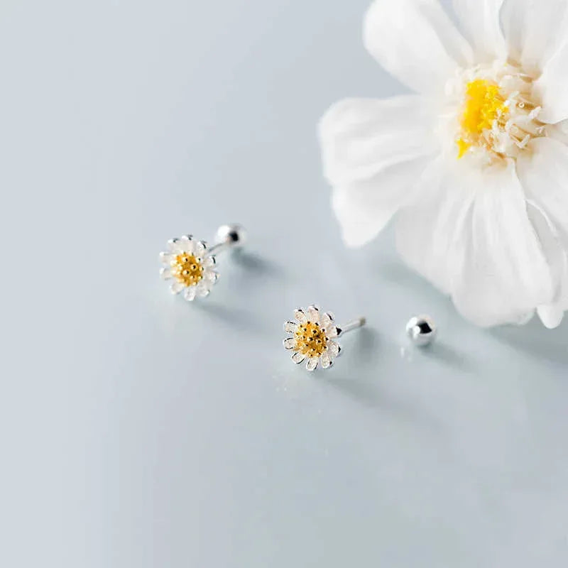 s925-silver-daisy-flower-earrings - Viexta