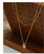 White Sea Shell Titanium Steel Gold-plated Necklace - Viexta