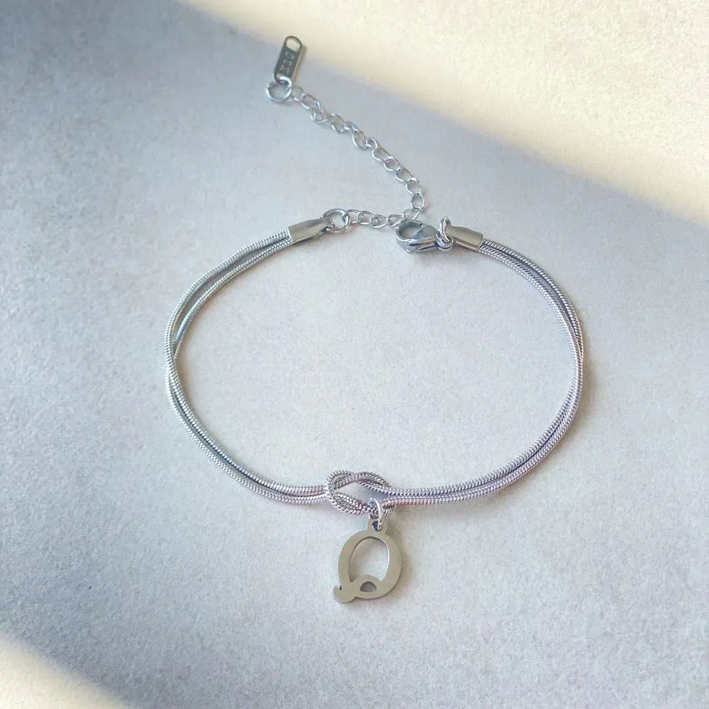 stainless-steel-26-letter-pendant-bracelet - Viexta