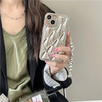 Silver Electroplated Solid Color Chain iPhone Case - Viexta