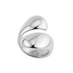 irregular-titanium-steel-ring-with-water-droplet-knot-opening - Viexta