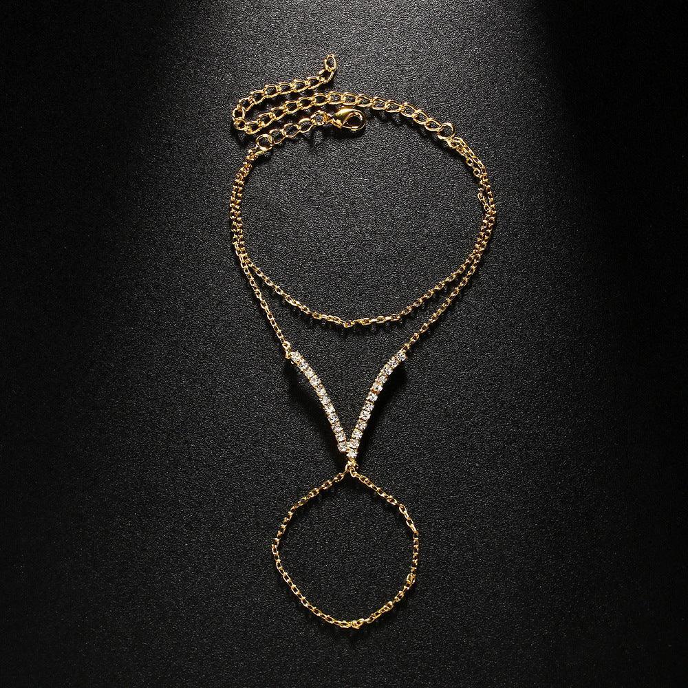 womens-v-finger-silver-double-layer-bracelet - Viexta