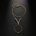 womens-v-finger-silver-double-layer-bracelet - Viexta