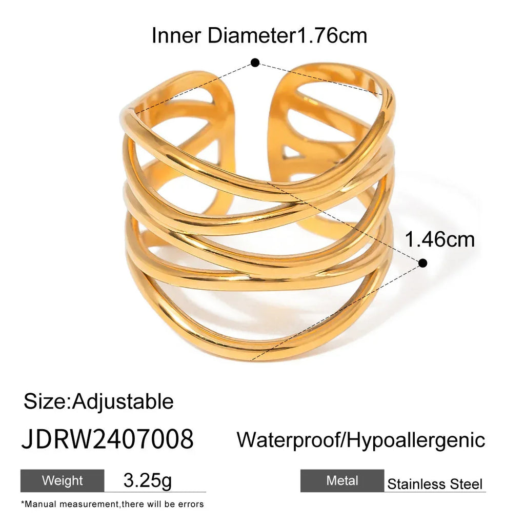 stainless-steel-gold-ring-bracelet - Viexta