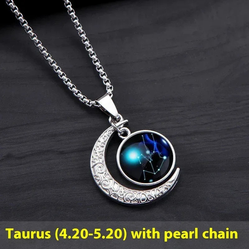 12-constellation-moon-star-glowing-necklace - Viexta