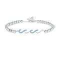 Diamond-studded Wave Bracelet For Women