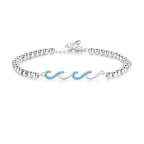 Diamond-studded Wave Bracelet For Women