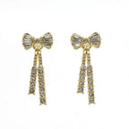 Bow Shaped Diamond Crystal Earrings - Viexta