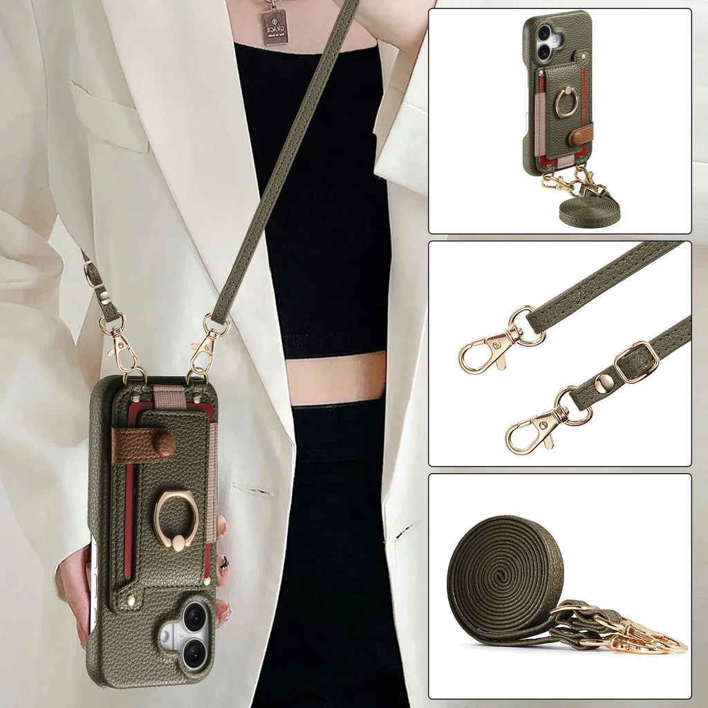 Lanyard Leather iPhone Case