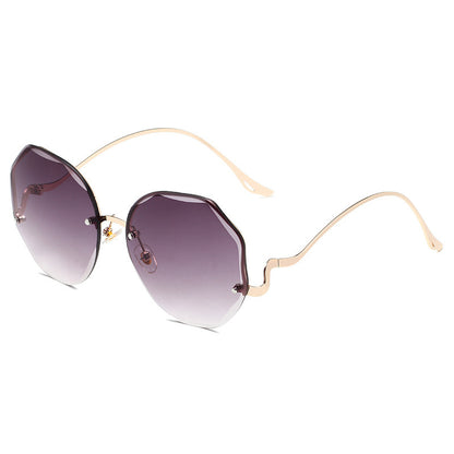 Irregular Rimless Edge Sunglasses