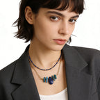 Natural Stone Waterdrop Vacation Pendant Necklace