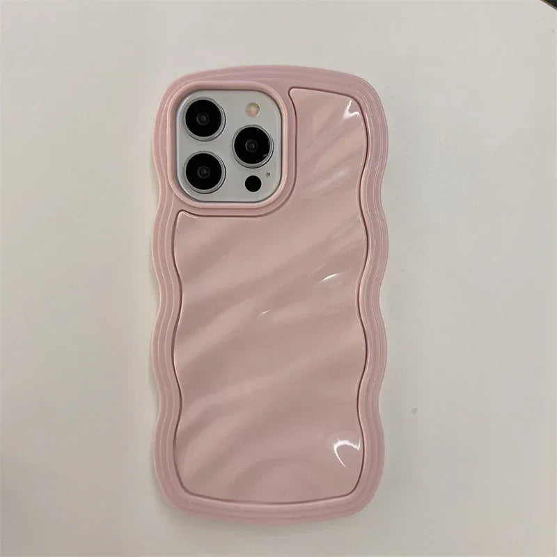 Big Wave Cream Pleated Drop-resistant iPhone Case - Viexta
