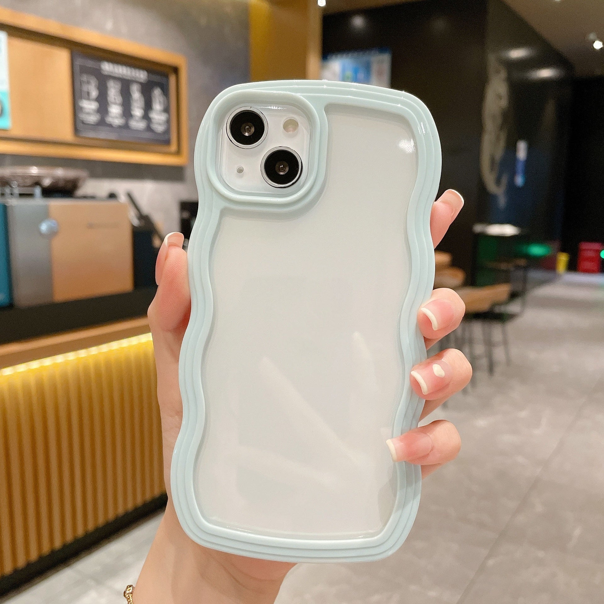 Wave Border Solid Color iPhone Case