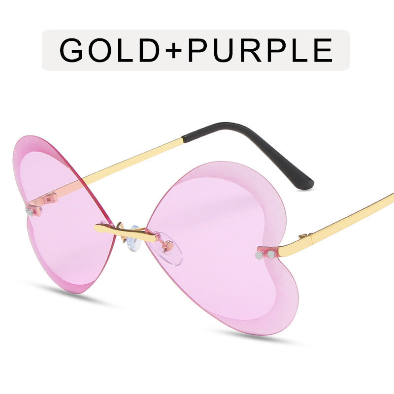 Retro Trend Love Metal Sunglasses
