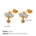 Zircon Inlaid Pendant Earrings