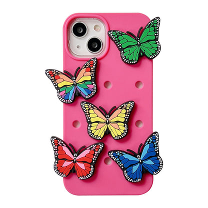 Colorized Butterfly Silicone iPhone Case