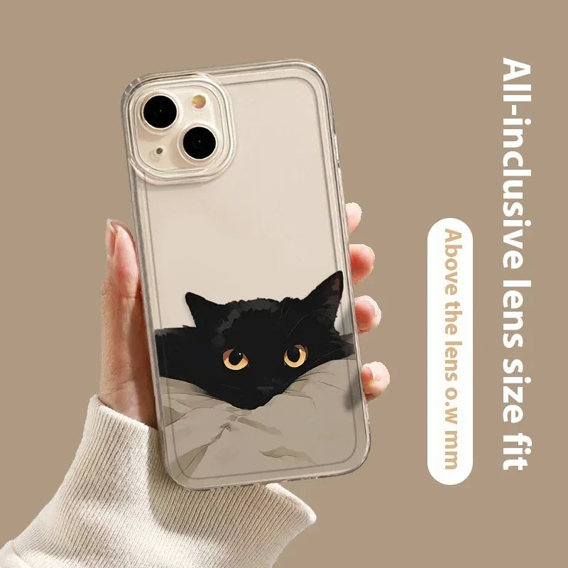 Black Cat High Sense Couple iPhone Case - Viexta