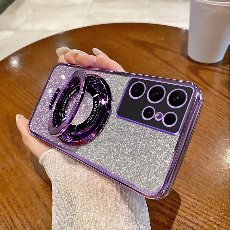 electroplating-phone-case-magnetic-bracket-samsung-gradient-case - Viexta