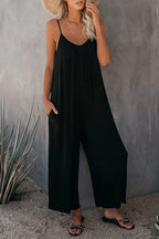 Flowers Print Suspender Jumpsuit - Viexta