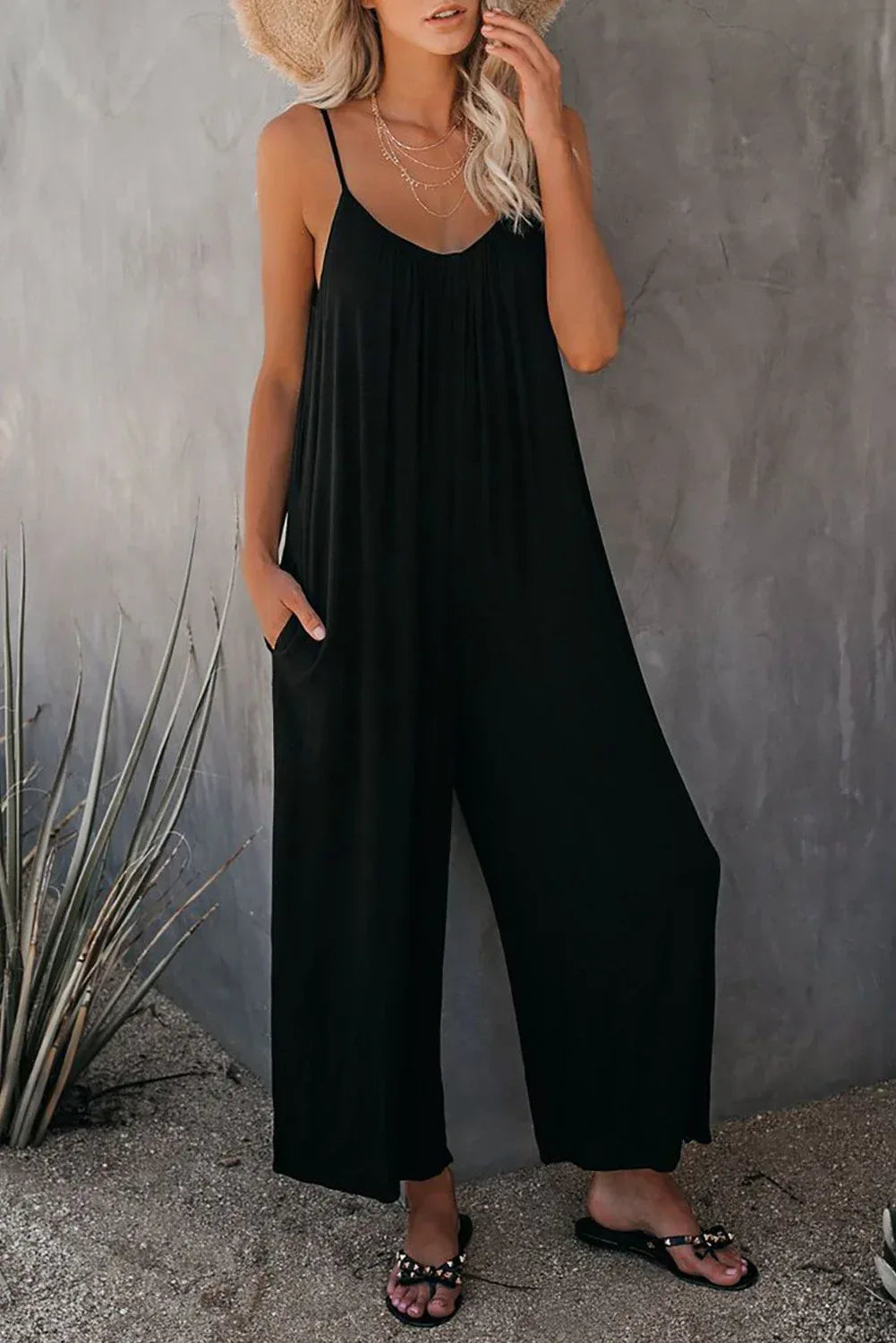 Flowers Print Suspender Jumpsuit - Viexta