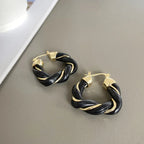 Leather Twist Earrings. - Viexta