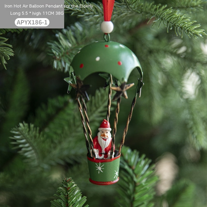 Nordic Iron Christmas Hot Air Decorations Tree Charms Hangings