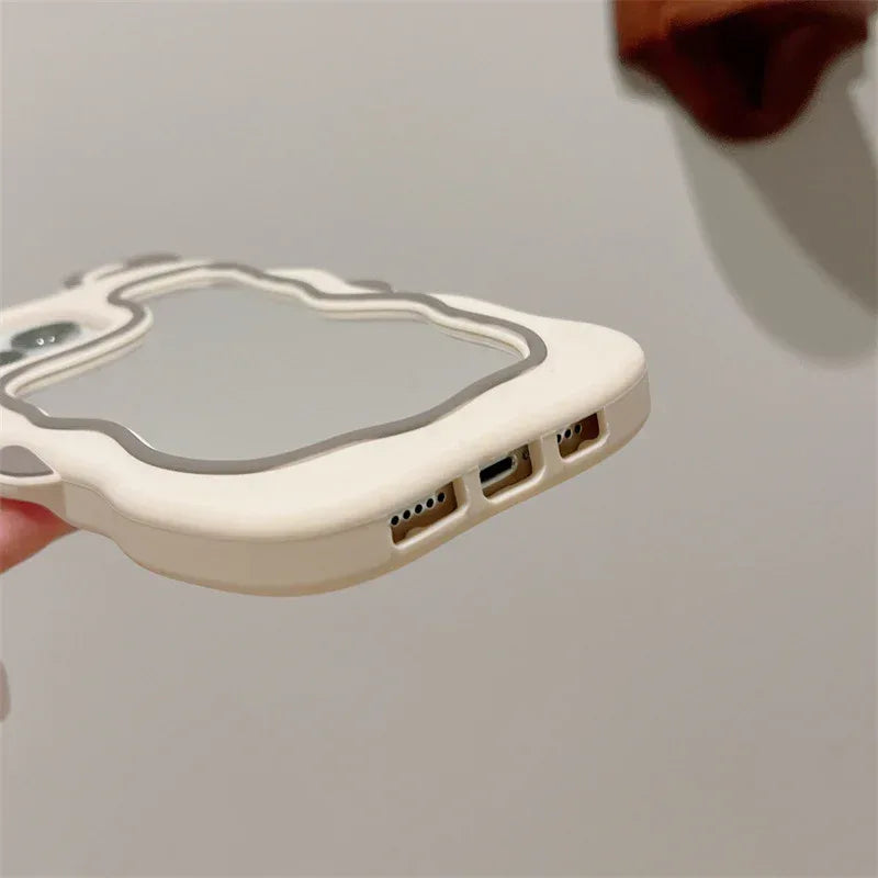 Cute Rabbit Ear Makeup Mirror iPhone Case - Viexta