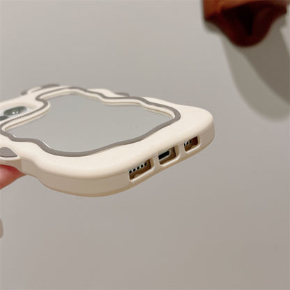 Cute Rabbit Ear Makeup Mirror iPhone Case