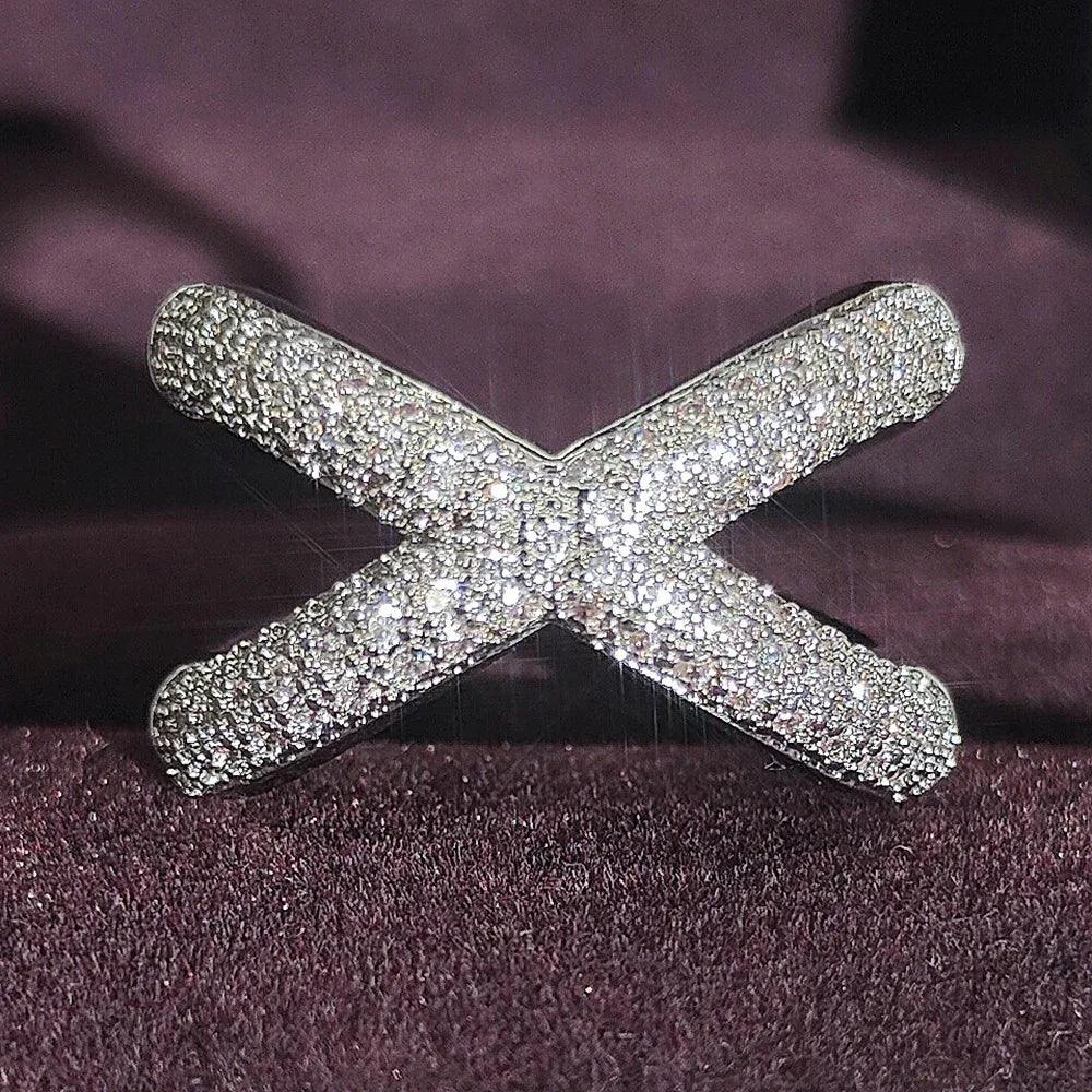 Geometric Full Diamond Luxury Women's Ring - Viexta