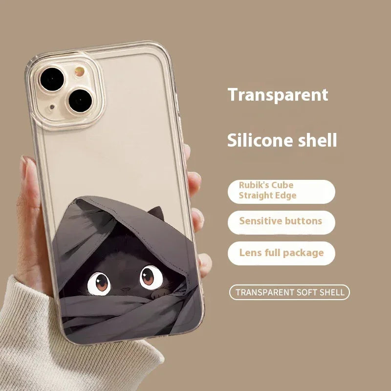 Black Cat High Sense Couple iPhone Case - Viexta