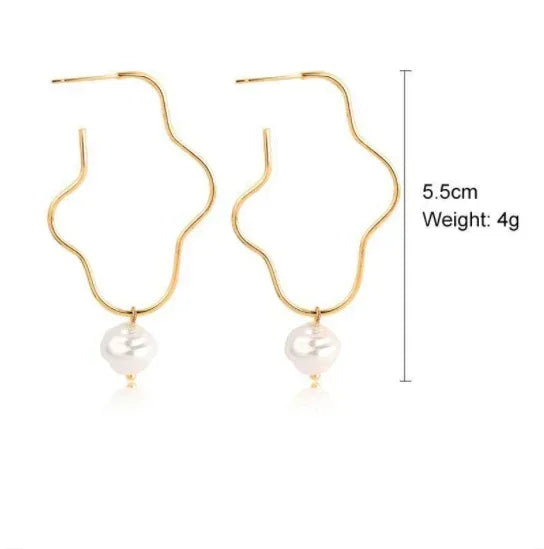 Korean Baroque Pearl Earrings - Viexta