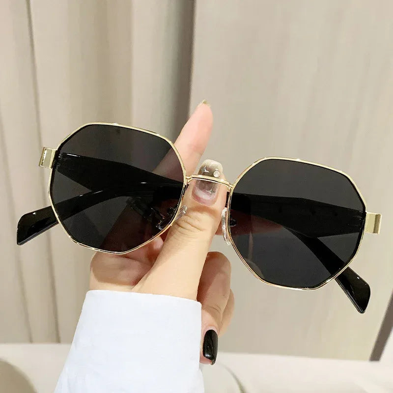 Square Polygon Metal Sunglasses - Viexta
