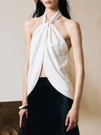 Halter Twist Tank Top - Viexta