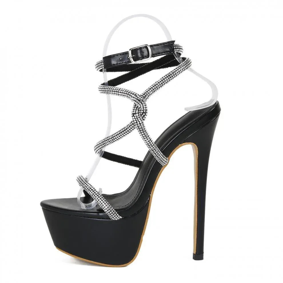Rhinestone Catwalk Show High Heels - Viexta