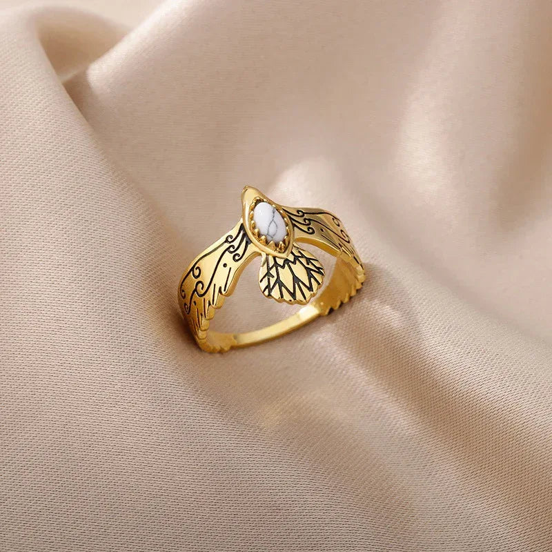 inlaid-zircon-blackened-eagle-ring - Viexta