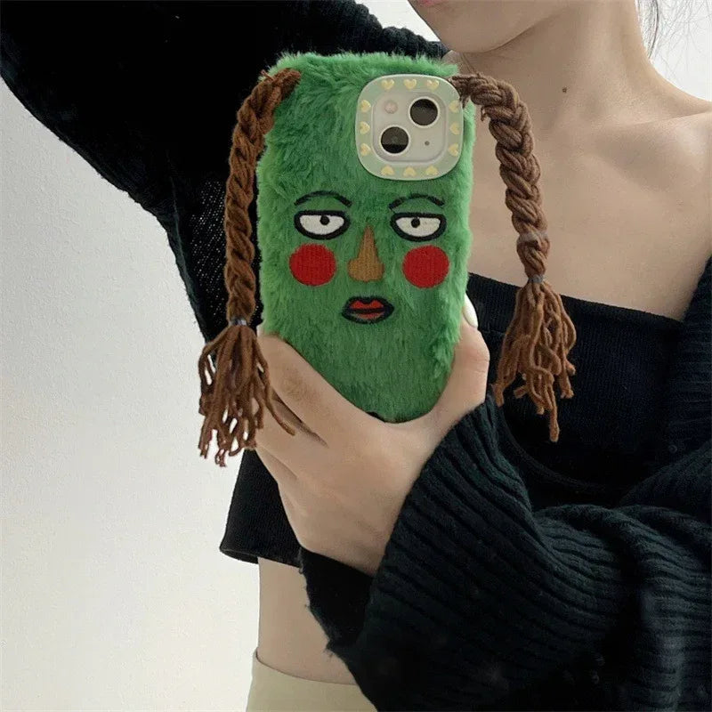 plush-green-braid-iphone-case - Viexta