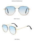 Retro Double-bridge Hollow-out Metal Sunglasses - Viexta