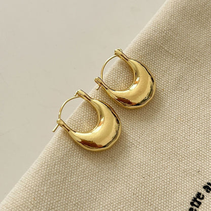 Retro Hong Kong Golden Versatile Earrings