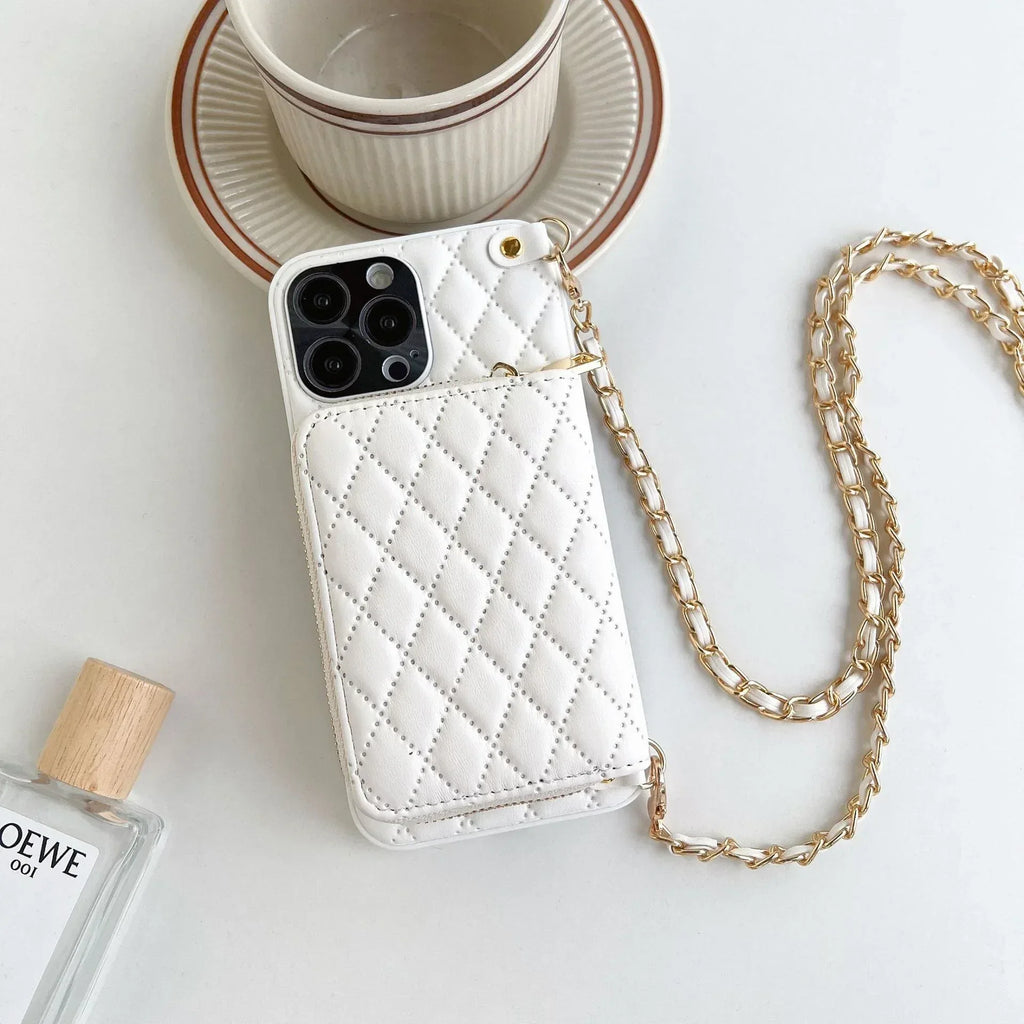 Crossbody Card Case Rhombus iPhone Case - Viexta