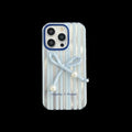 Versatile Blue Striped Bow iPhone Case - Viexta